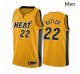 Men Miami Heat 22 Jimmy Butler Yellow NBA Swingman 2020 21 Earned Edition Jersey