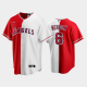 Men's Los Angeles Angels Split MLB Jersey #6 Anthony Rendon Red-White Replica