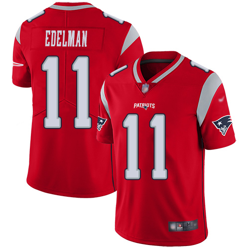 New England Patriots #11 Julian Edelman Red Men's Stitched NFL Limited Inverted Legend Jersey