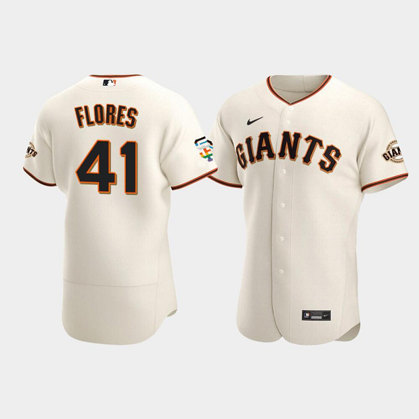 Men's #41 Wilmer Flores San Francisco Giants Home Cream 2021 Pride Month Jersey