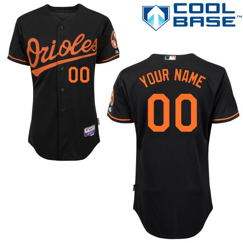 Baltimore Orioles Black Men's Customized Cool Base MLB Jersey