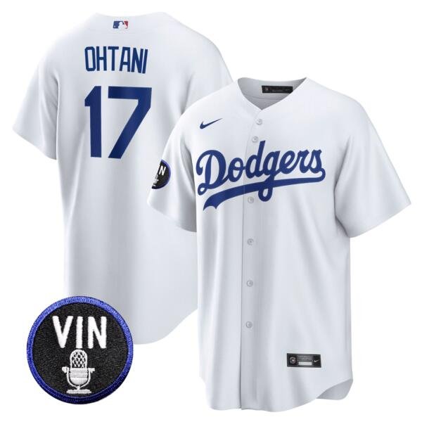 Men's Los Angeles Dodgers #17 Shohei Ohtani Nike White MLB Cool Base Jersey