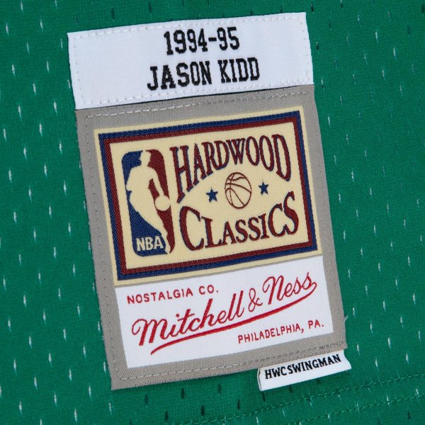 Men's Dallas Mavericks Jason Kidd Mitchell & Ness Green/Navy 1994/95 Hardwood Classics Fadeaway Swingman Player Jersey