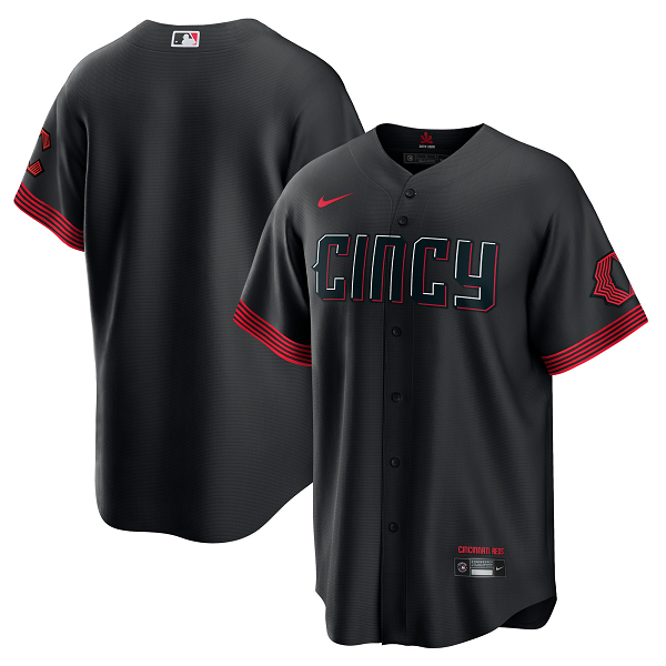 Youth Cincinnati Reds Nike Black 2023 City Connect Cool Base Jersey