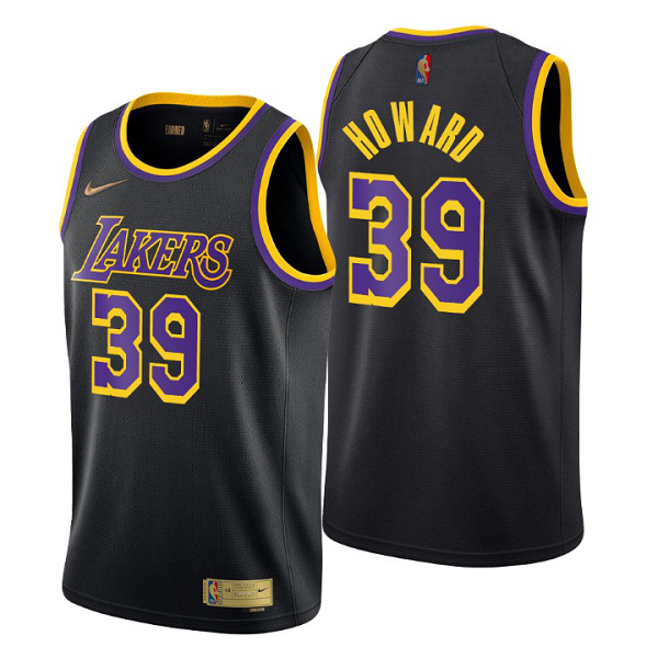 Men's Los Angeles Lakers #39 Dwight Howard Black Swingman 2021 Earned Edition NBA Jersey