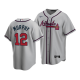 Men's Atlanta Braves #12 Sean Murphy Cool Base Nike Road Jersey Gray