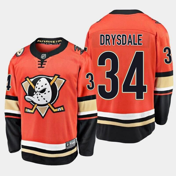 Men's Anaheim Ducks #34 Jamie Drysdale Alternate 2021 Breakaway Orange NHL Jersey