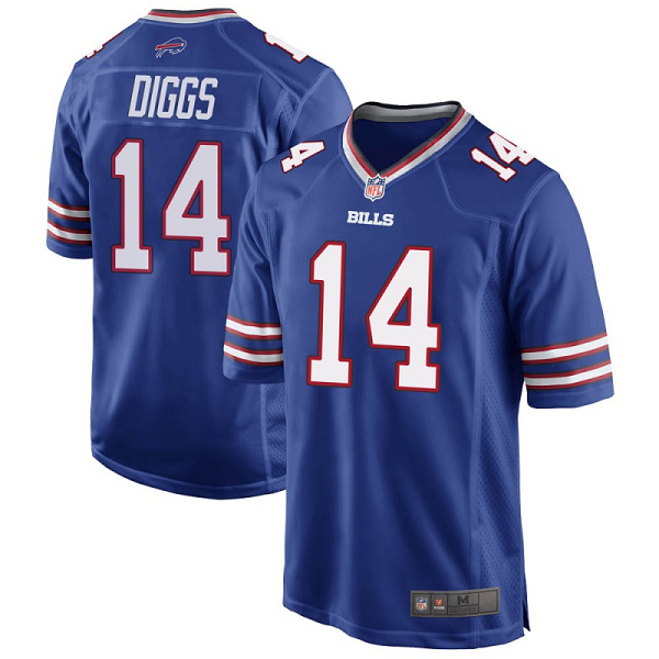 Men's #14 Stefon Diggs Buffalo Bills Team Color Royal Blue Game Jersey