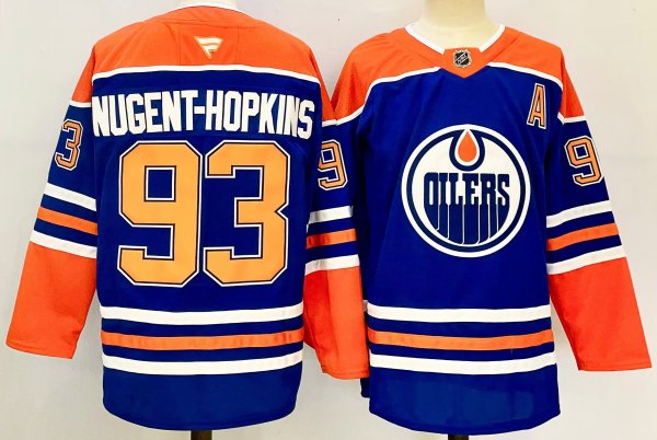 Men's #93 Ryan Nugent-Hopkins Edmonton Oilers Blue And Orange City Edition Jersey