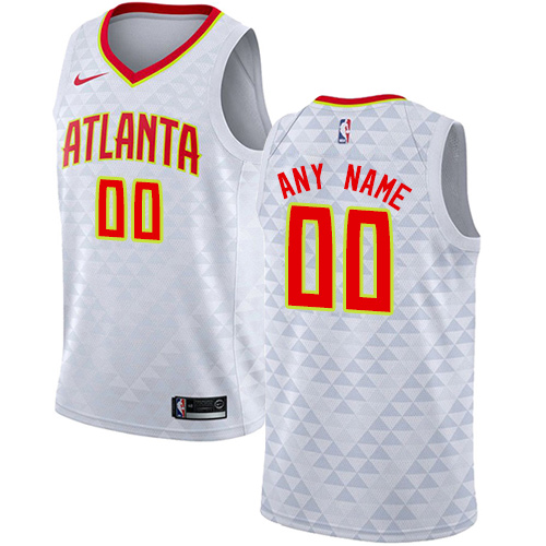 Men's Nike Hawks Personalized Swingman White NBA Association Edition Jersey