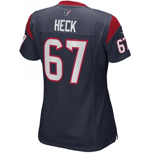 Women's Houston Texans Charlie Heck Nike Navy Game Jersey