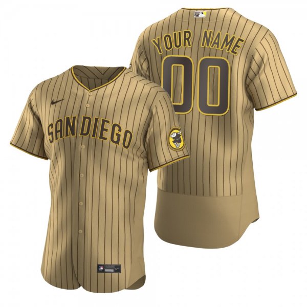 Men's San Diego Padres Custom Nike Tan Brown Alternate Jersey