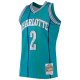 Men's Charlotte Hornets Larry Johnson Mitchell & Ness Teal 1996/97 Hardwood Classics NBA 75th Anniversary Diamond Swingman Jersey