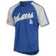 Men's Los Angeles Dodgers Stitches Royal Button-Down Raglan Replica Jersey