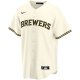 Men's Milwaukee Brewers Nike Cream Home Replica Custom Jersey