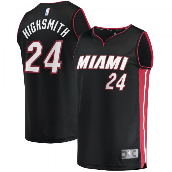 Men's Miami Heat Haywood Highsmith Fanatics Black 2021/22 Fast Break Replica Jersey - Icon Edition