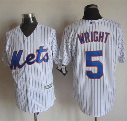 New York Mets #5 David Wright White(Blue Strip) New Cool Base Stitched MLB Jersey