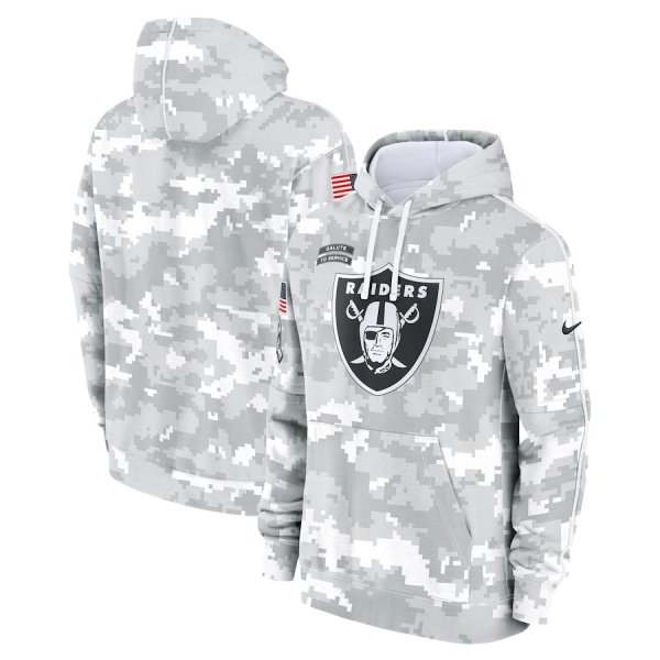 Men's Nike Arctic Camo Las Vegas Raiders 2024 Salute To Service Club Fleece Pullover Hoodie