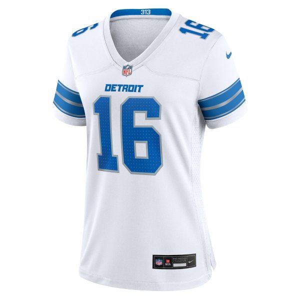 Women's Detroit Lions Jared Goff Nike White Game Jersey