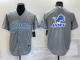 Men's Detroit Lions Blank Grey Stitched Baseball Cool Base Jersey