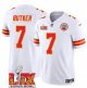 Men's Kansas City Chiefs #7 Harrison Butker White Super Bowl LIX F.U.S.E. Vapor Limited Stitched Jersey