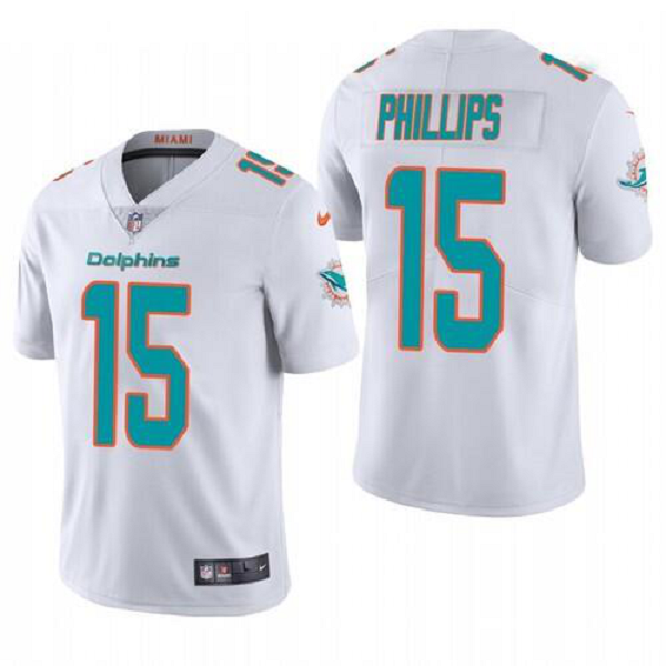 Men's Nike Miami Dolphins #15 Jaelan Phillips White 2021 NFL Draft First Round Pick Game Jersey