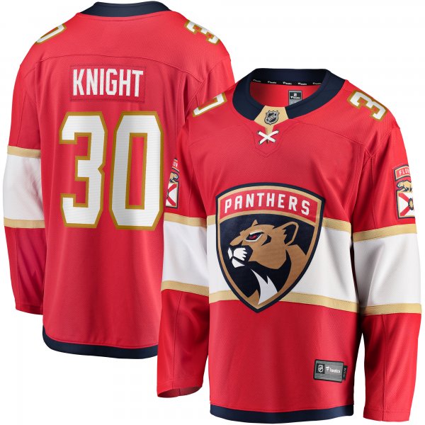 Men's Florida Panthers Spencer Knight Fanatics Red Home Breakaway Replica Jersey