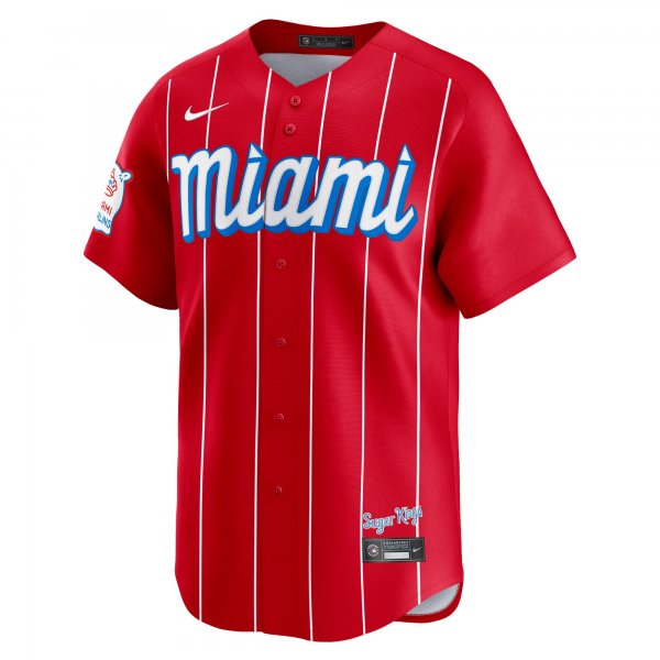 Men's Miami Marlins Jazz Chisholm Jr. Nike Red City Connect Limited Player Jersey