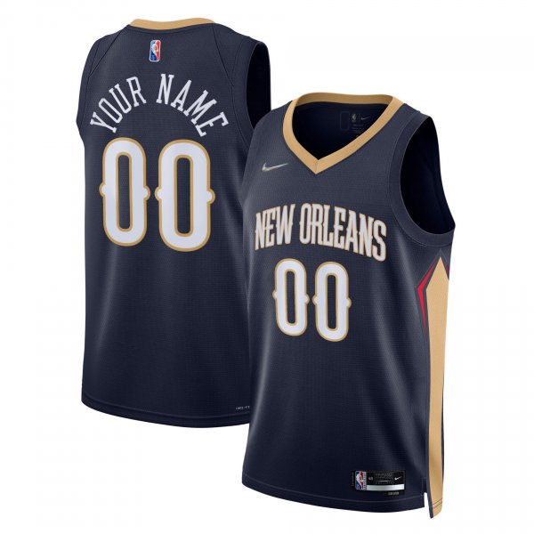 Men's New Orleans Pelicans Nike Navy 2021/22 Diamond Swingman Custom Jersey - Icon Edition