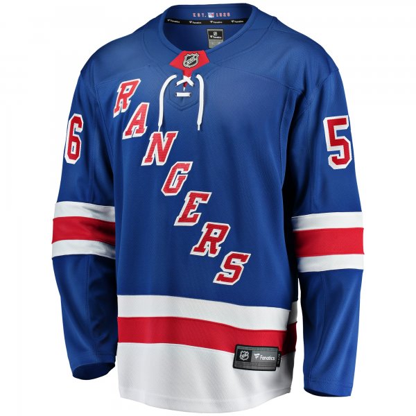 Men's New York Rangers Erik Gustafsson Fanatics Blue Home Breakaway Jersey