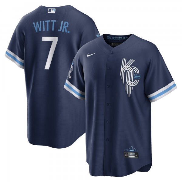 Men's Kansas City Royals Bobby Witt Jr. Nike Navy City Connect Replica Player Jersey