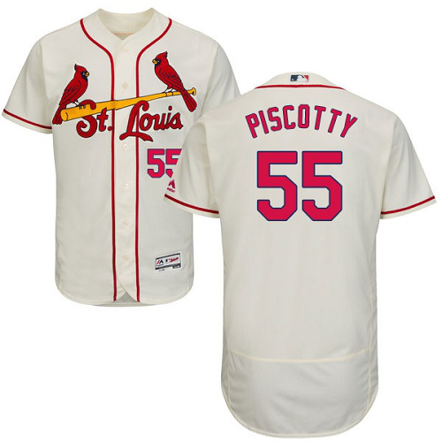 St. Louis Cardinals #55 Stephen Piscotty Cream Flexbase Collection Stitched MLB Jersey