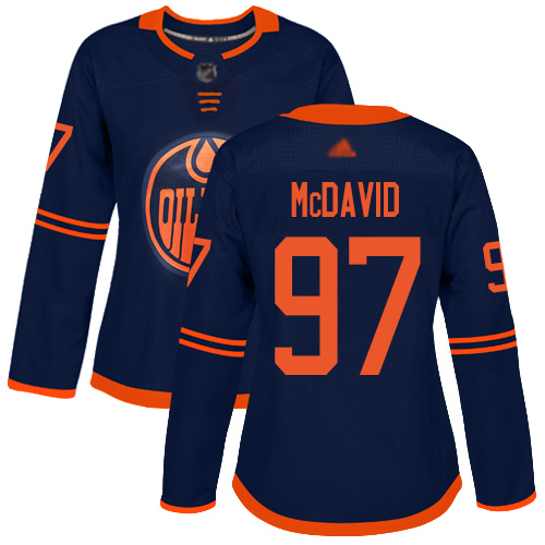 Edmonton Oilers #97 Connor McDavid Navy Alternate Women's Stitched NHL Jersey