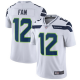 Men's Seattle Seahawks Limited #12 Fan White Jersey Vapor Untouchable Road NFL Jersey