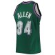 Men's Milwaukee Bucks Ray Allen Mitchell & Ness Green 1996/97 Hardwood Classics NBA 75th Anniversary Diamond Swingman Jersey