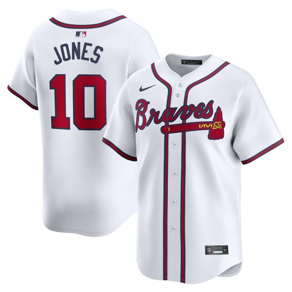 Men's Atlanta Braves Chipper Jones Nike White Home Limited Player Jersey