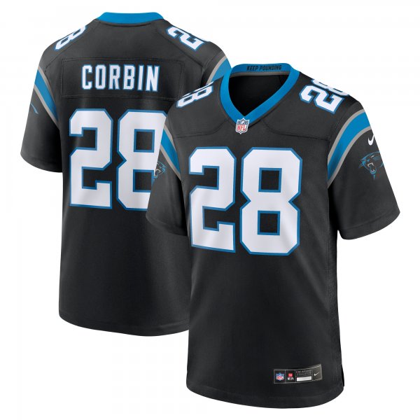 Men's Carolina Panthers Jashaun Corbin Nike  Black Team Game Jersey