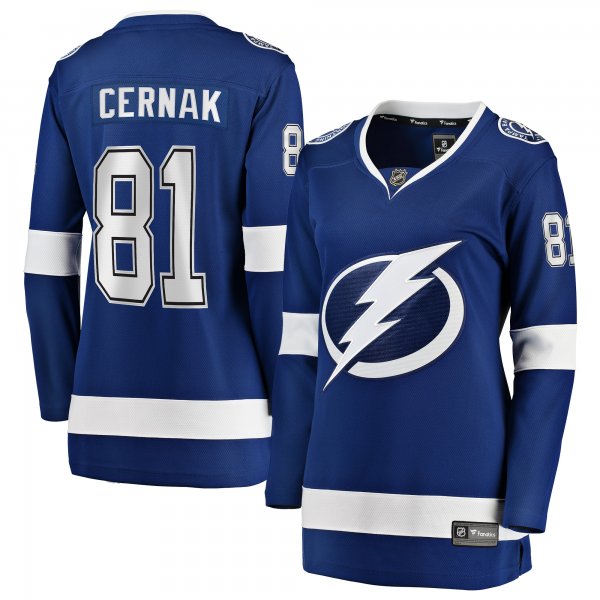 Women's Tampa Bay Lightning Erik Cernak Fanatics Blue Home Breakaway Player Jersey