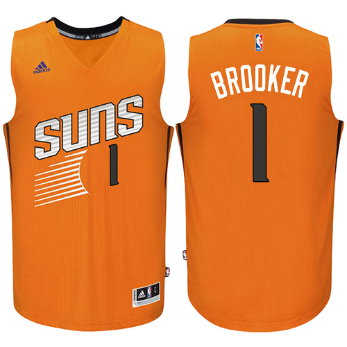 Men's Phoenix Suns #1 Devin Booker Alternate Orange New Swingman NBA Jersey