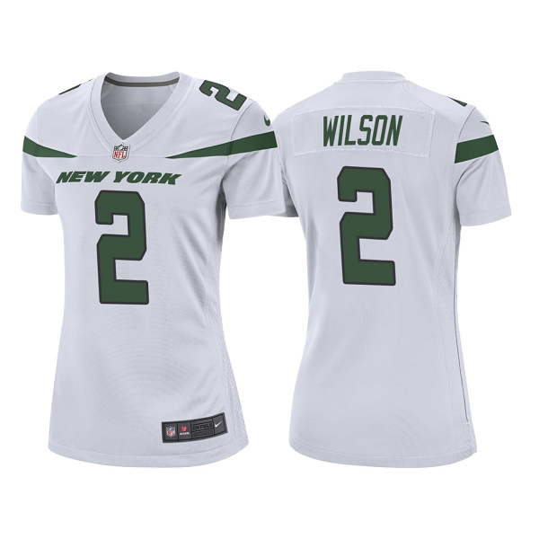 Women's New York Jets #2 Zach Wilson White 2021 NFL Draft Game Jersey