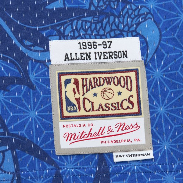 Men's Philadelphia 76ers Allen Iverson Mitchell & Ness Royal 1996/97 Hardwood Classics Asian Heritage 6.0 Swingman Throwback Player Jersey