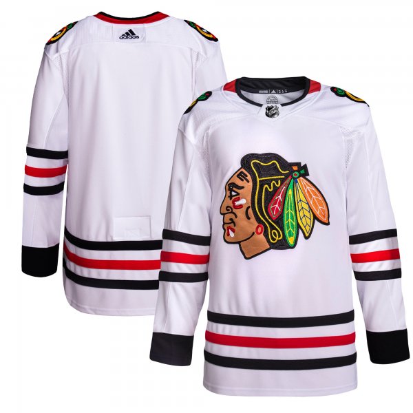 Men's Chicago Blackhawks adidas White Away Primegreen Jersey