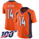 Men's Denver Broncos #14 Courtland Sutton Orange Stitched NFL 100th Season Vapor Limited Jersey