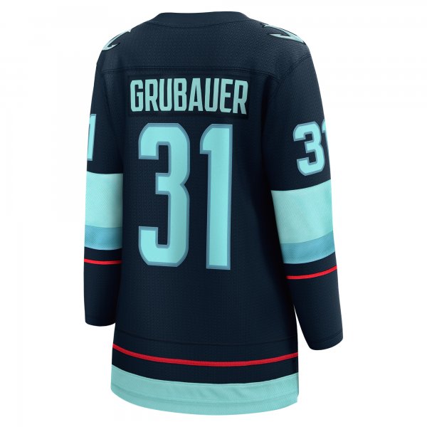 Women's Seattle Kraken Philipp Grubauer Fanatics Navy Home Breakaway Player Jersey