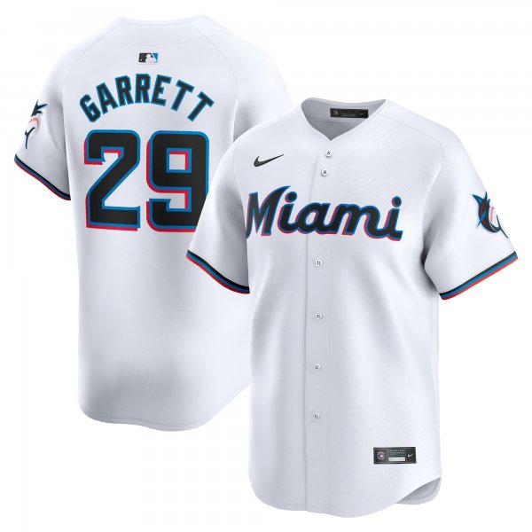 Men's Miami Marlins Braxton Garrett Nike White Home Limited Player Jersey