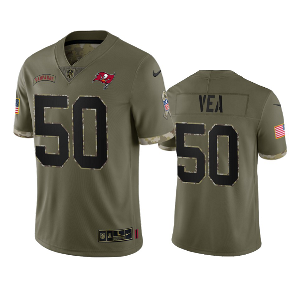 Tampa Bay Buccaneers Vita Vea Olive 2022 Salute To Service Limited Jersey #50