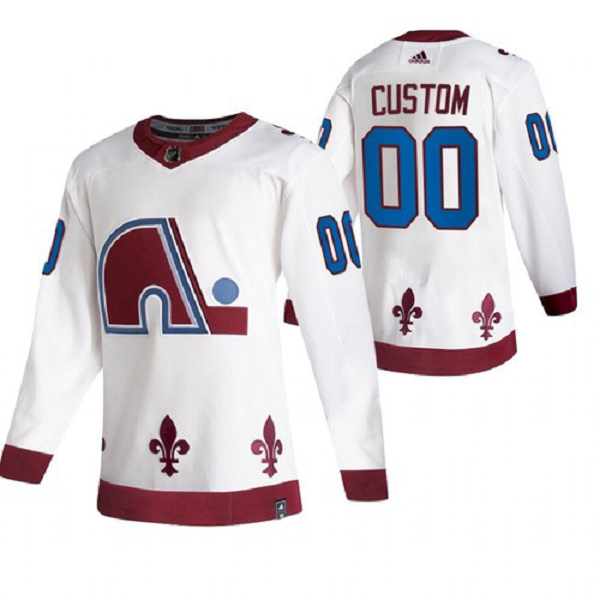 Men's Colorado Avalanche Custom 2021 Reverse Retro White Jersey