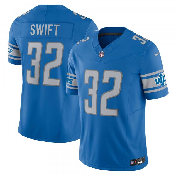 Men's Detroit Lions D'Andre Swift Nike Blue Vapor F.U.S.E. Limited Jersey