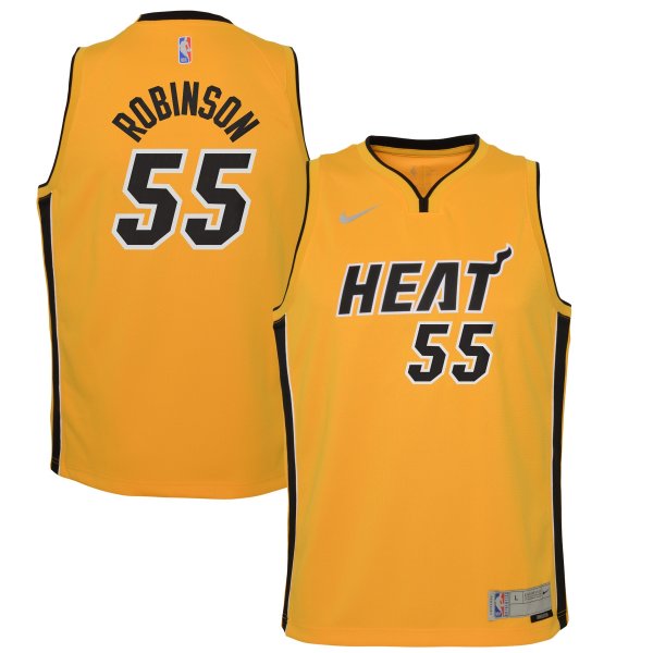 Youth Miami Heat Duncan Robinson Nike Trophy Gold 2020/21 Swingman Player Jersey - Earned Edition