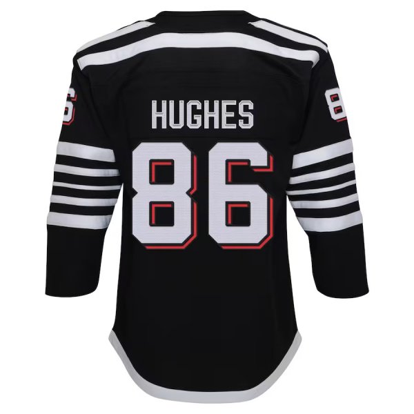 Youth New Jersey Devils Jack Hughes Black Alternate PremierÃ¨ÂÂ½Player Jersey